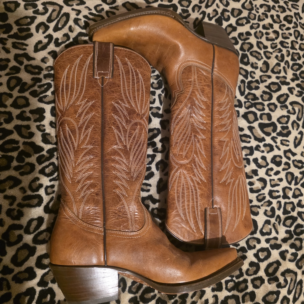 Steve Madden Tan Leather Heeled Boots